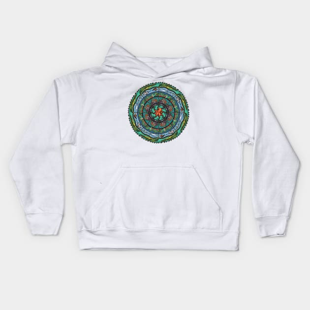 Salish Sea Mandala -light blue Kids Hoodie by mernstw